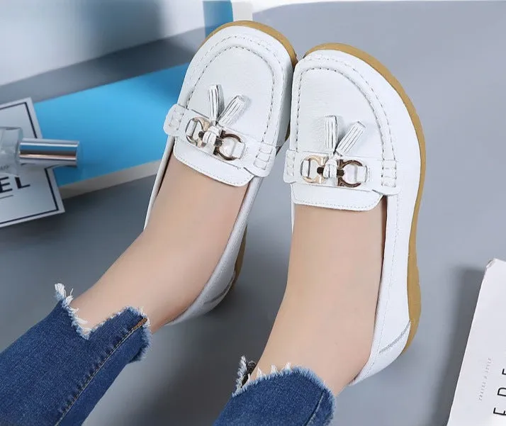 Genuine Leather Soft-soled Loafers for Women