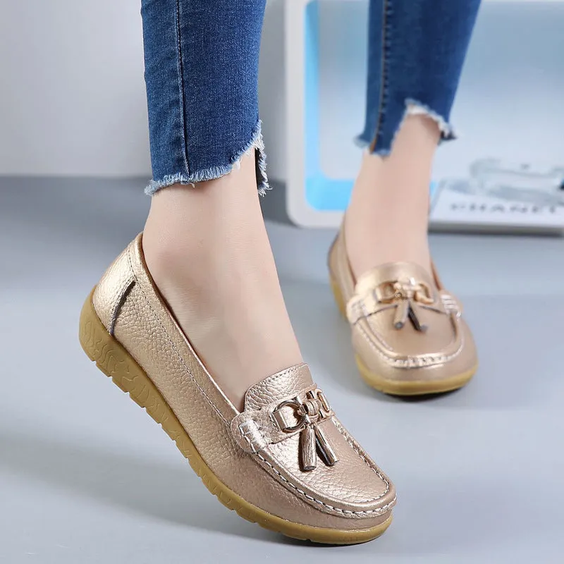 Genuine Leather Soft-soled Loafers for Women