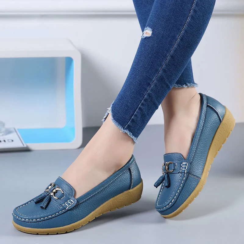 Genuine Leather Soft-soled Loafers for Women