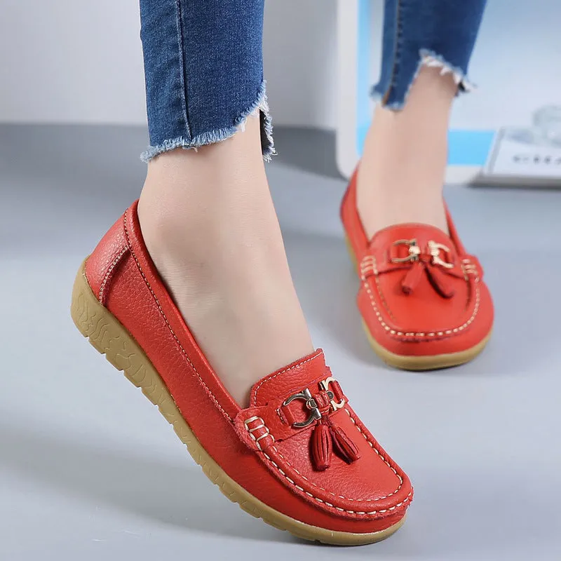 Genuine Leather Soft-soled Loafers for Women