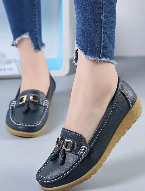 Genuine Leather Soft-soled Loafers for Women