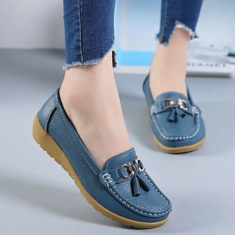 Genuine Leather Soft-soled Loafers for Women
