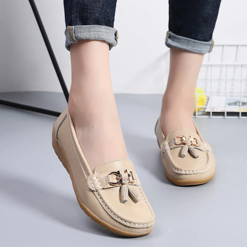 Genuine Leather Soft-soled Loafers for Women