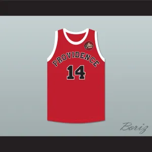 George Nostrand 14 Providence Steamrollers Red Basketball Jersey with Patch