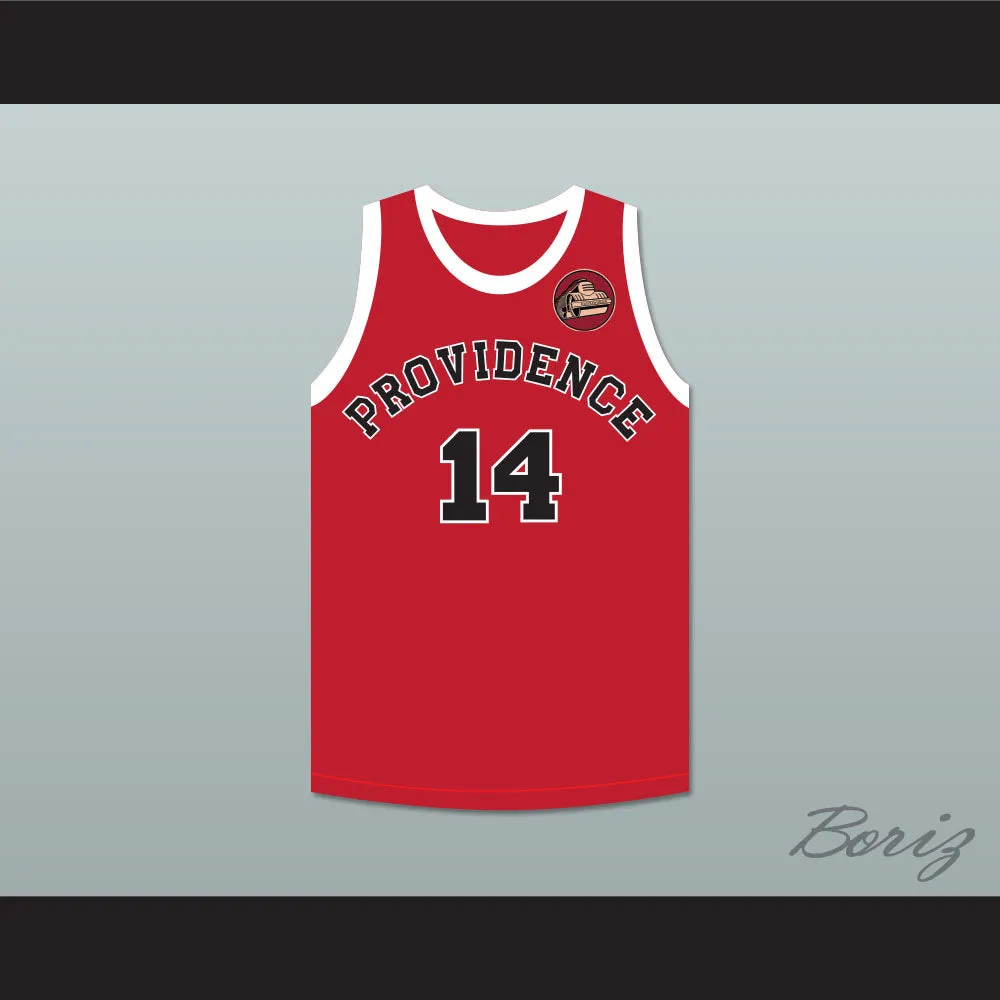George Nostrand 14 Providence Steamrollers Red Basketball Jersey with Patch