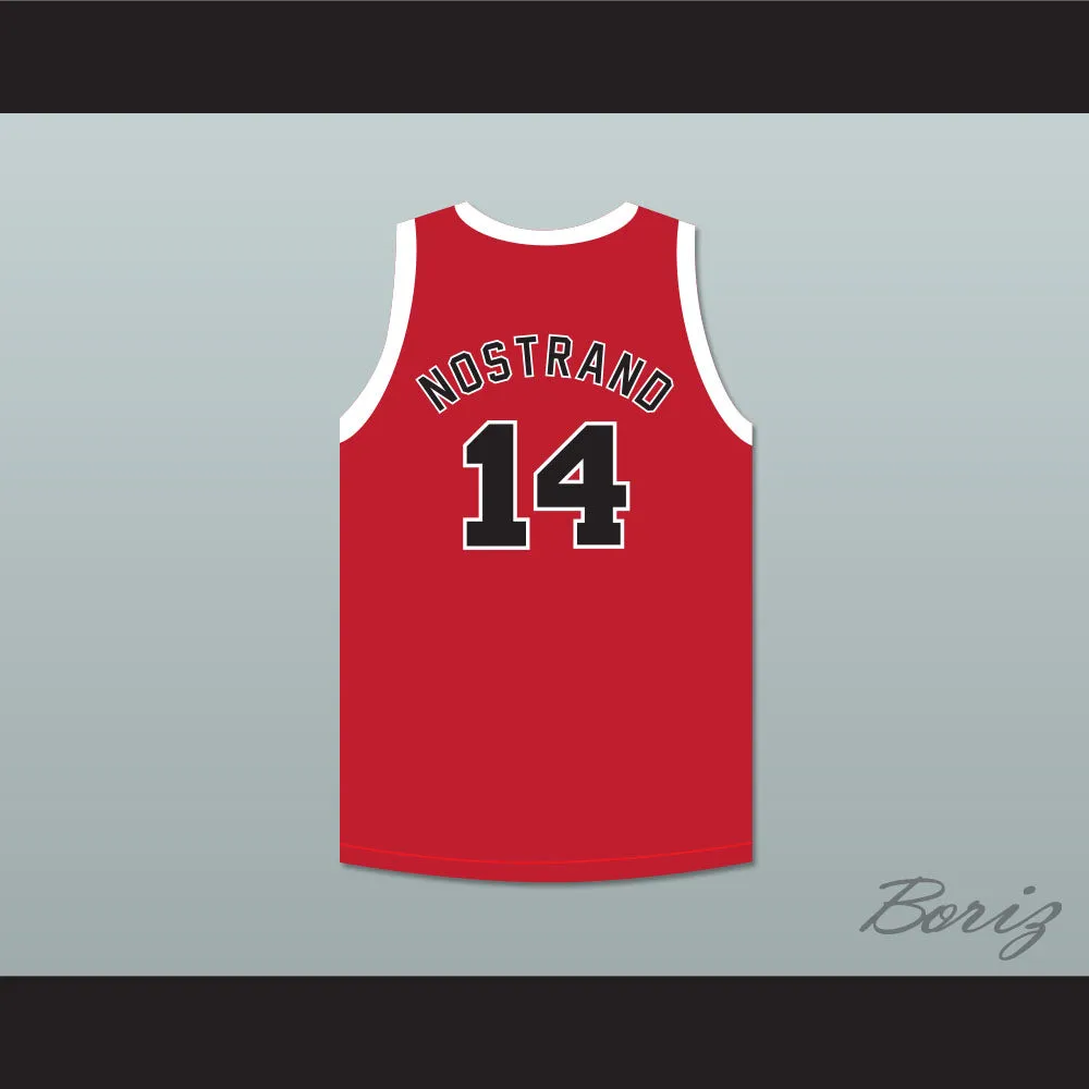 George Nostrand 14 Providence Steamrollers Red Basketball Jersey with Patch