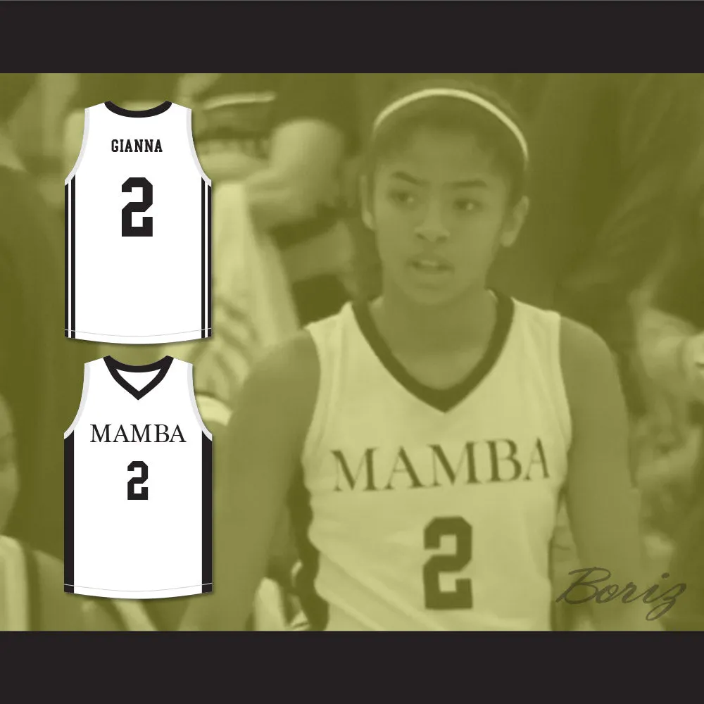 Gianna 2 Mamba Ballers White Basketball Jersey Version 3