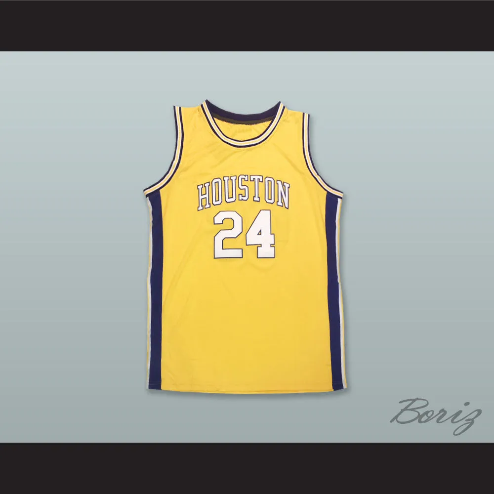 Houston Mavericks 24 Yellow Basketball Jersey
