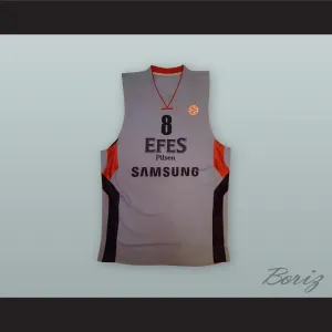 Igor Rakocevic 8 Efes Pilsen Gray Basketball Jersey