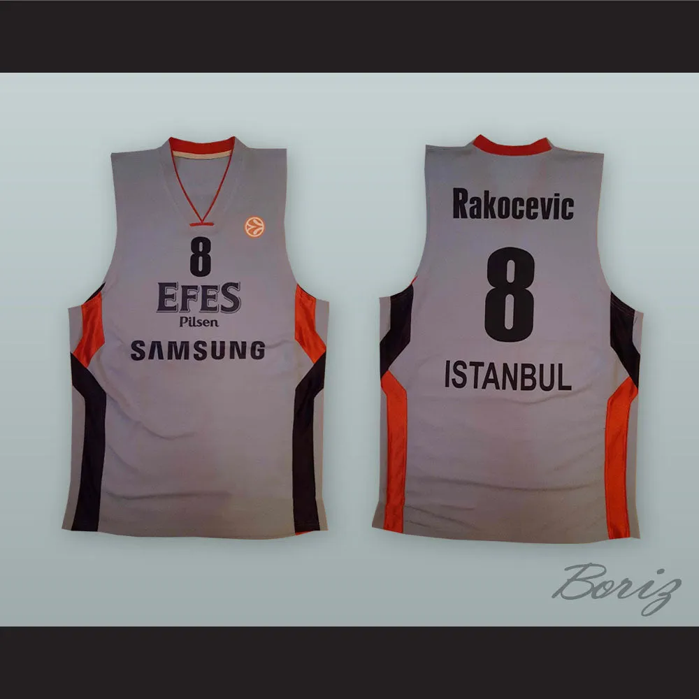 Igor Rakocevic 8 Efes Pilsen Gray Basketball Jersey