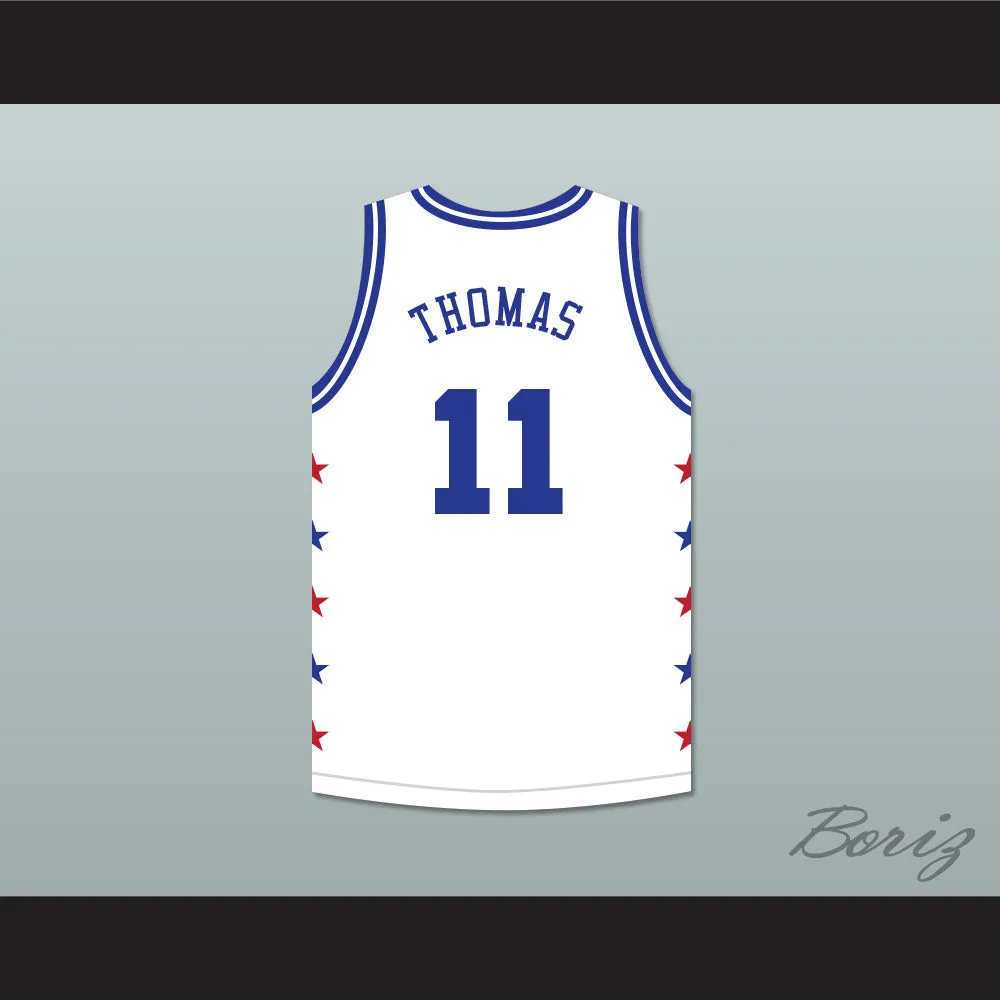 Isiah Thomas 11 Magic Johnson All Star Game White Basketball Jersey 1990 Midsummer Night's Magic Charity Event