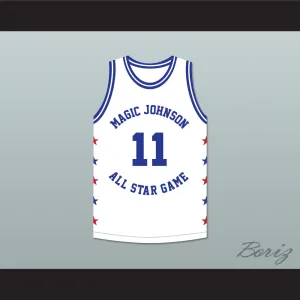 Isiah Thomas 11 Magic Johnson All Star Game White Basketball Jersey 1990 Midsummer Night's Magic Charity Event