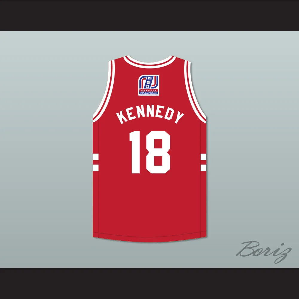 Jamie Kennedy 18 Stripes Basketball Jersey Rock N' Jock All Star Jam 2002