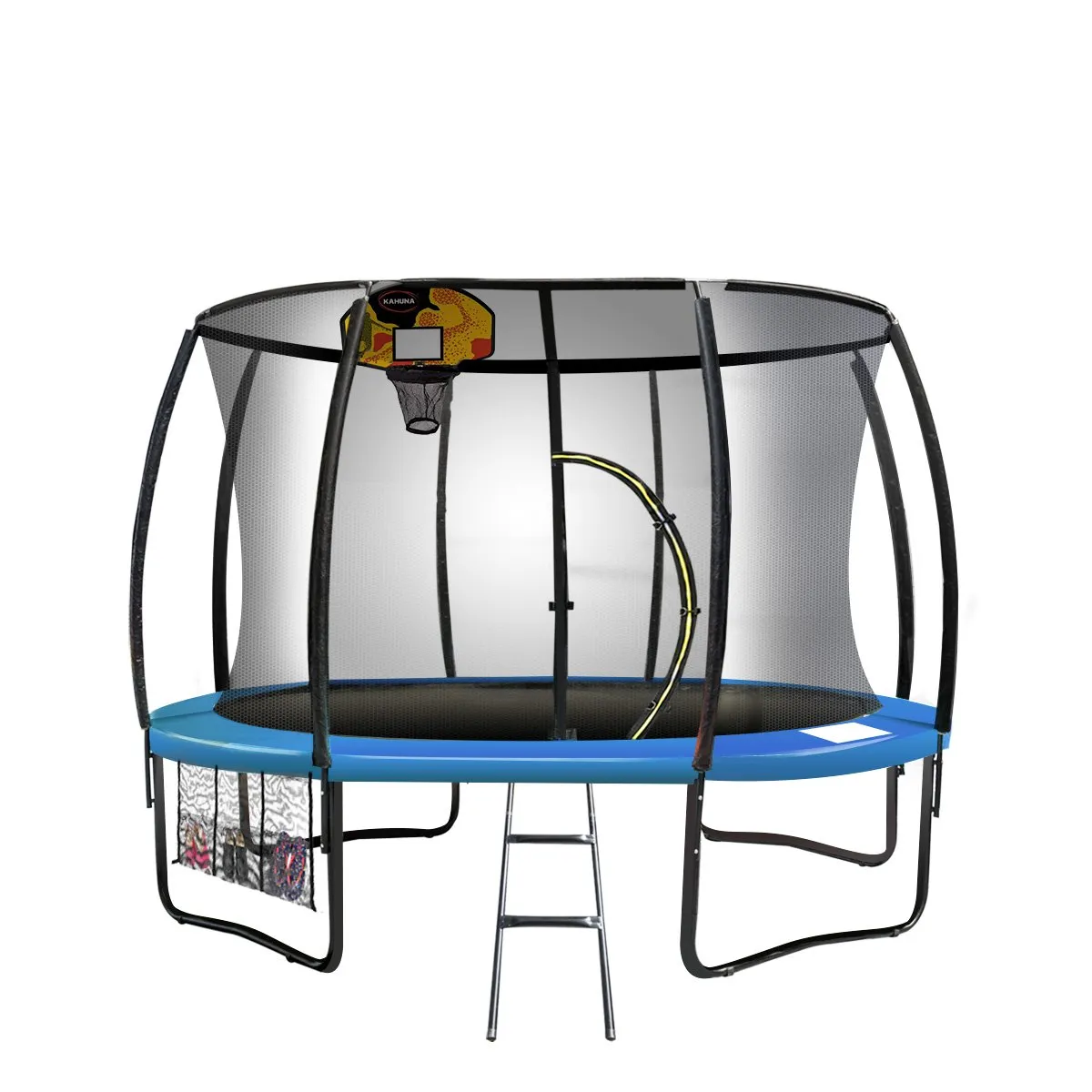 Kahuna Classic 6ft Trampoline Free Safety Net Spring Pad Mat Ladder Basketball Set- Blue