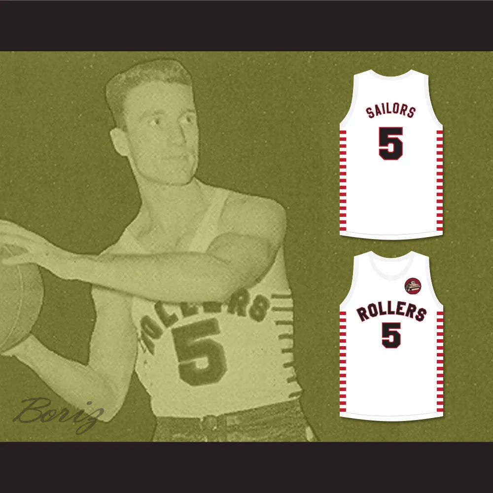 Kenny Sailors 5 Providence Steamrollers White Basketball Jersey with Patch 1