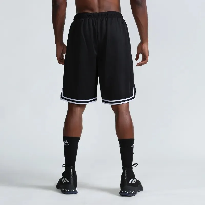 Knee Length Basketball Shorts Men Striped Loose