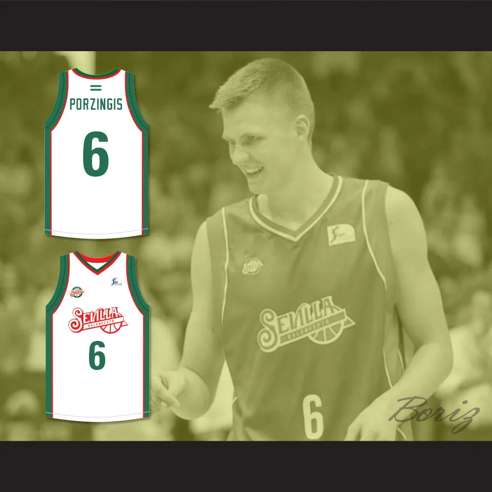 Kristaps Porzingis 6 Baloncesto Sevilla White Basketball Jersey