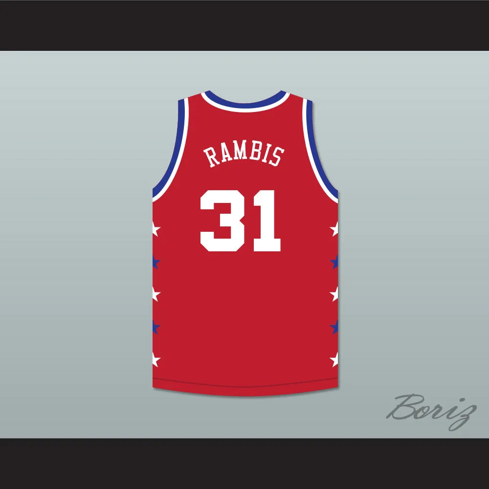 Kurt Rambis 31 Magic Johnson All Star Game Red Basketball Jersey 1990 Midsummer Night's Magic Charity Event