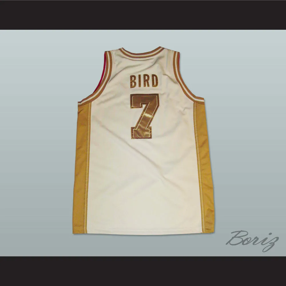 Larry Bird 7 USA White and Gold Basketball Jersey