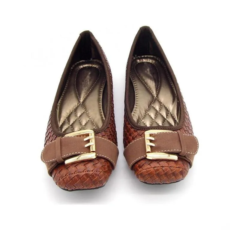 Loafers Flats Buckle Knitted Flat Heel Soft Bottom Boat Shoes