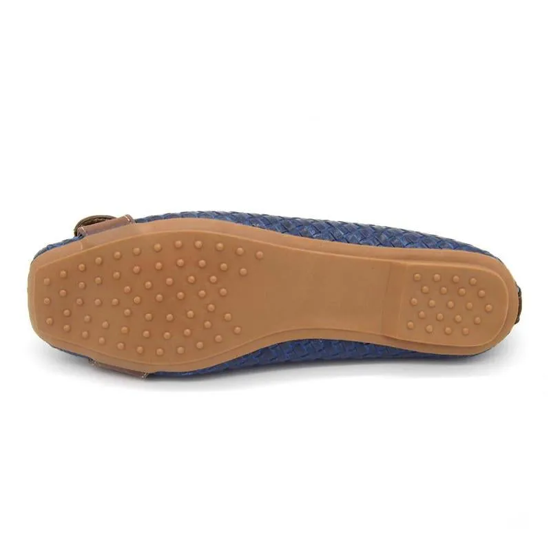 Loafers Flats Buckle Knitted Flat Heel Soft Bottom Boat Shoes