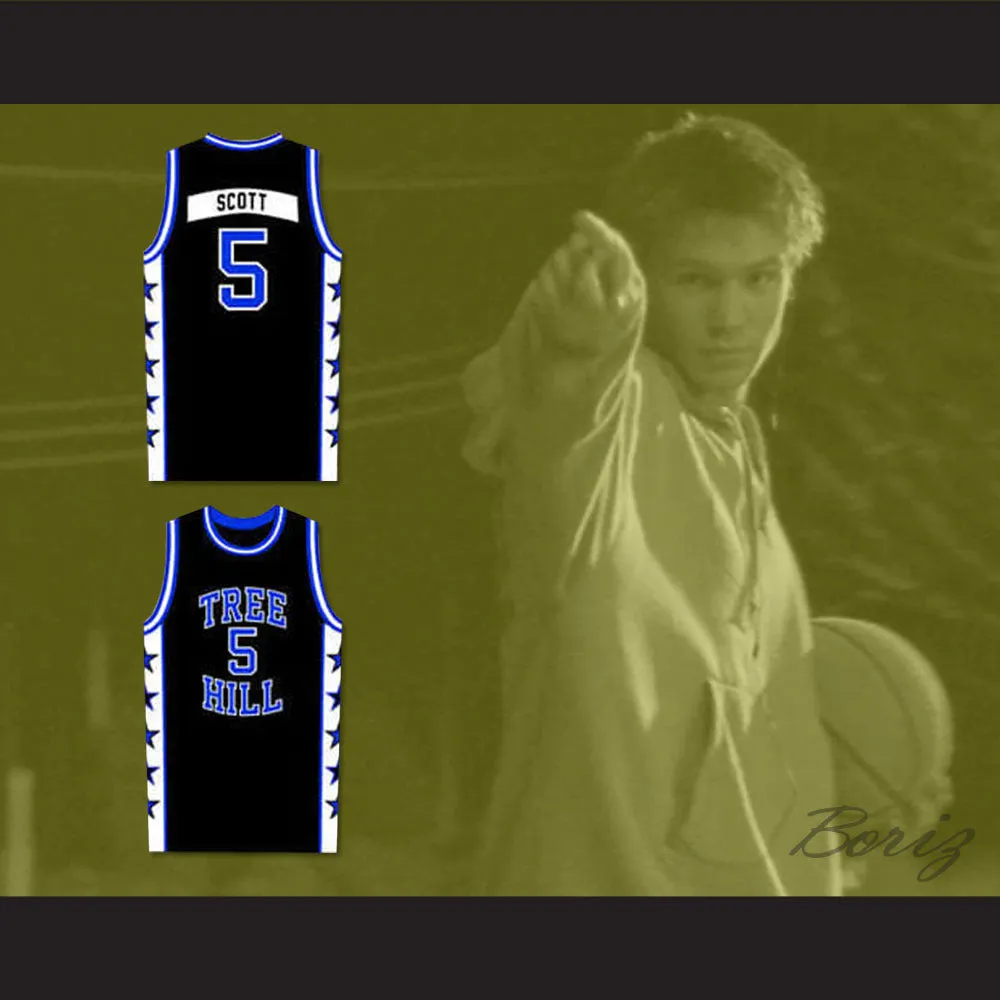 Lucas Scott 5 One Tree Hill Ravens Black Basketball Jersey