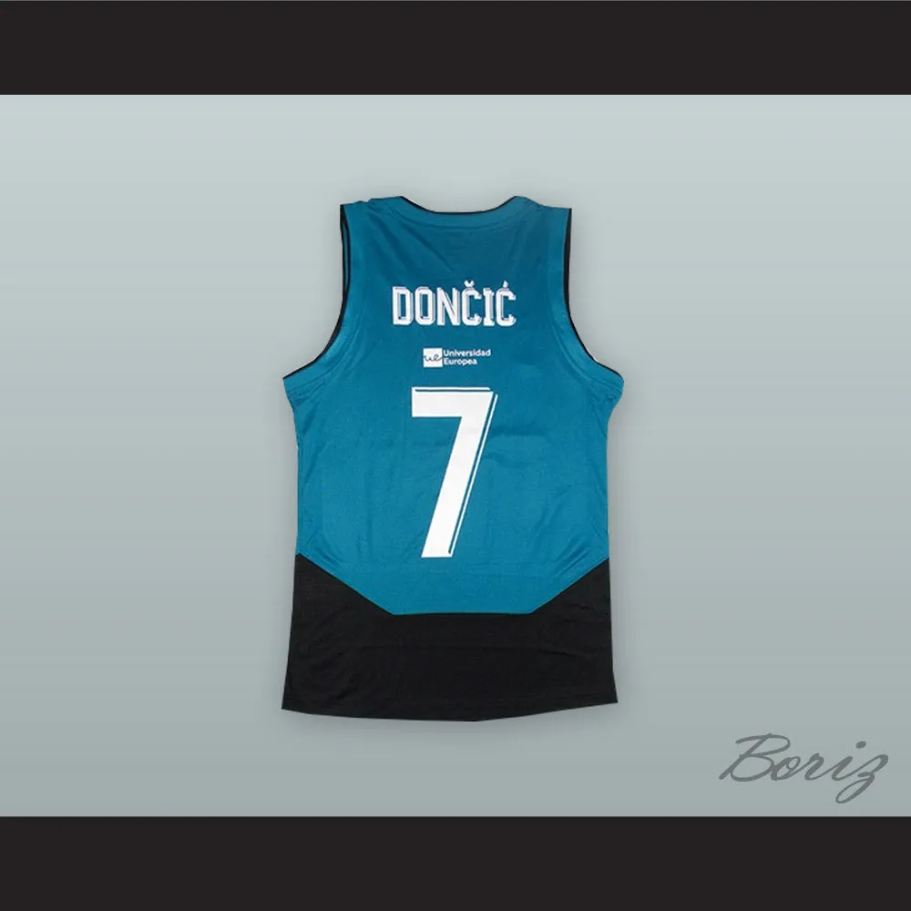 Luka Doncic 7 Real Madrid Teal/Black Basketball Jersey