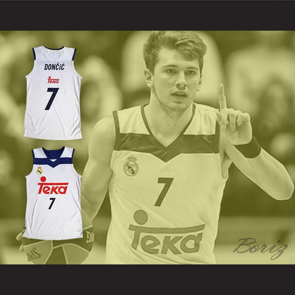 Luka Doncic 7 Real Madrid White Basketball Jersey