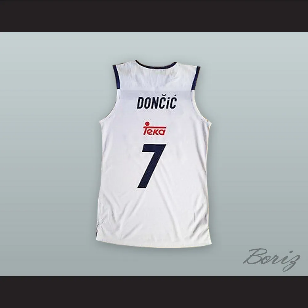 Luka Doncic 7 Real Madrid White Basketball Jersey