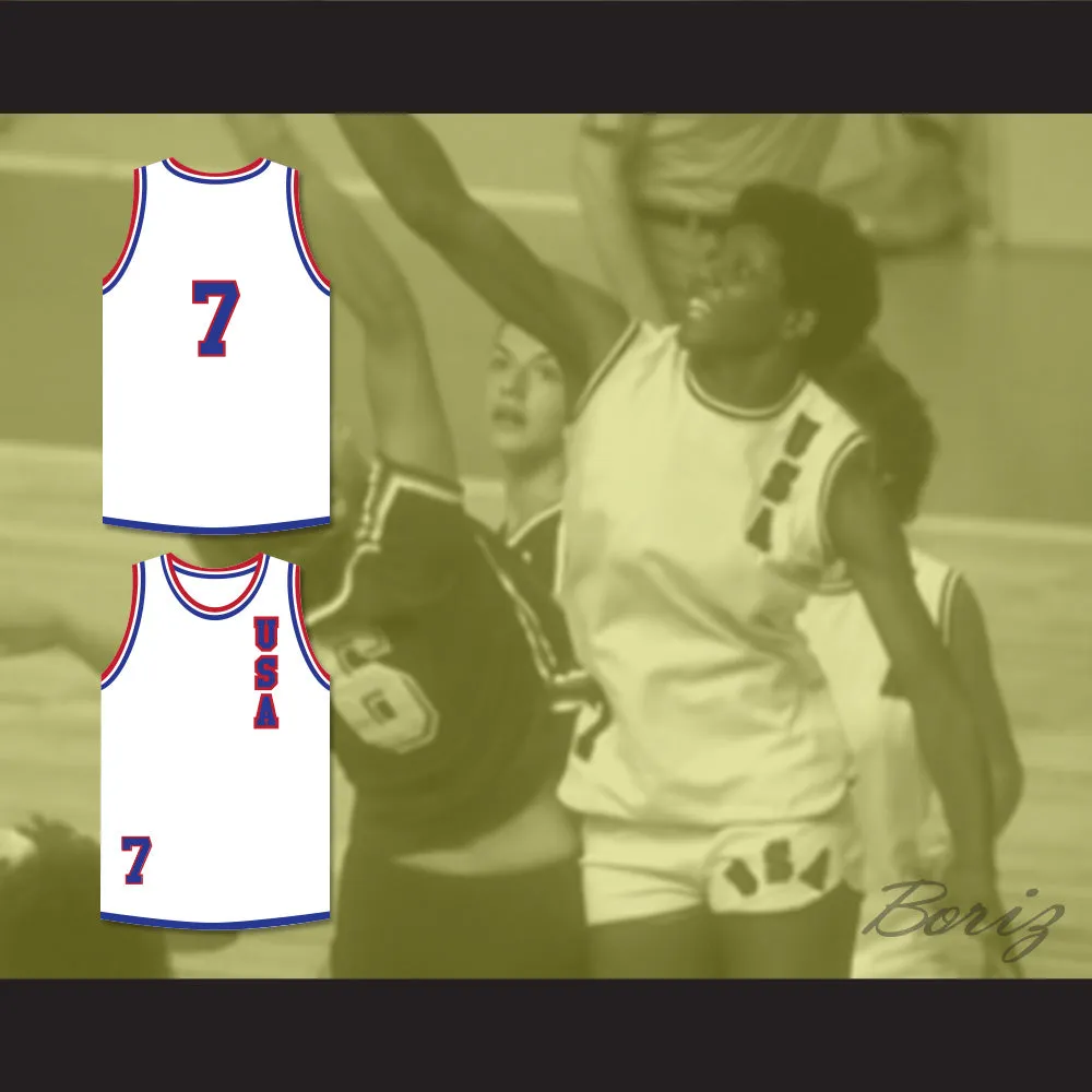 Lusia Harris 7 USA White Basketball Jersey 1