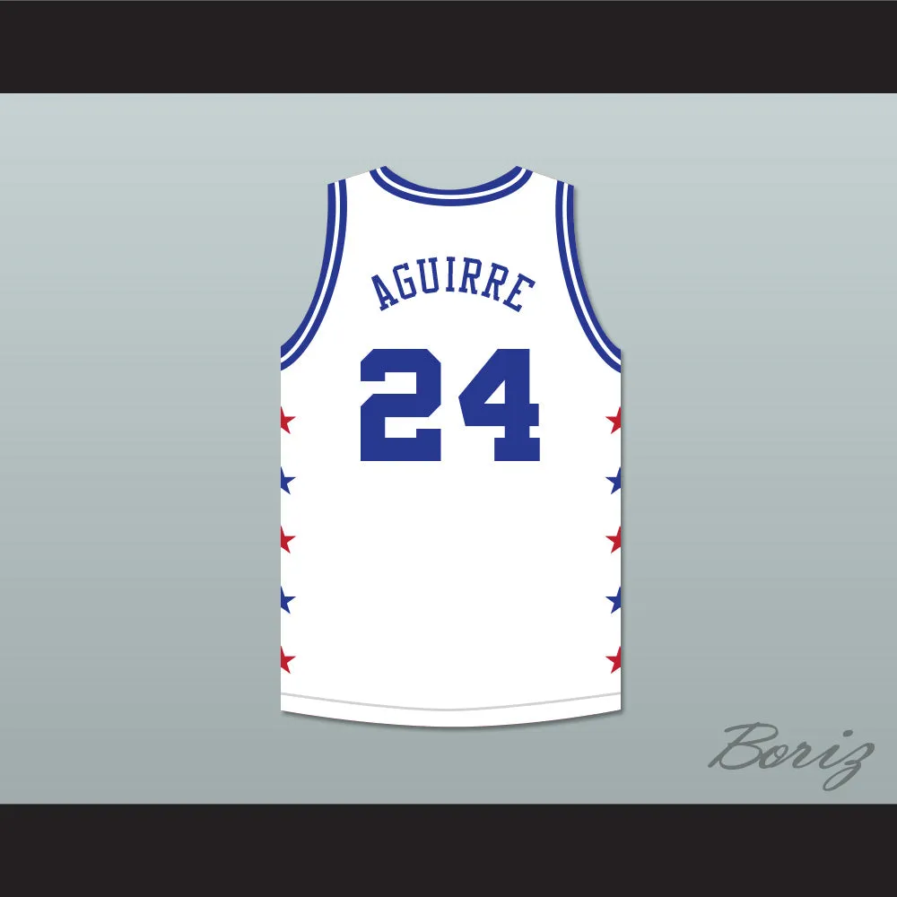 Mark Aguirre 24 Magic Johnson All Star Game White Basketball Jersey 1988 Midsummer Night's Magic Charity Event