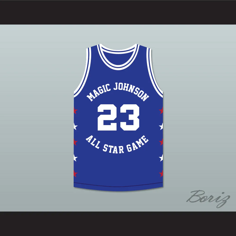Mark Aquirre 23 Magic Johnson All Star Game Blue Basketball Jersey 1989 Midsummer Night's Magic Charity Event