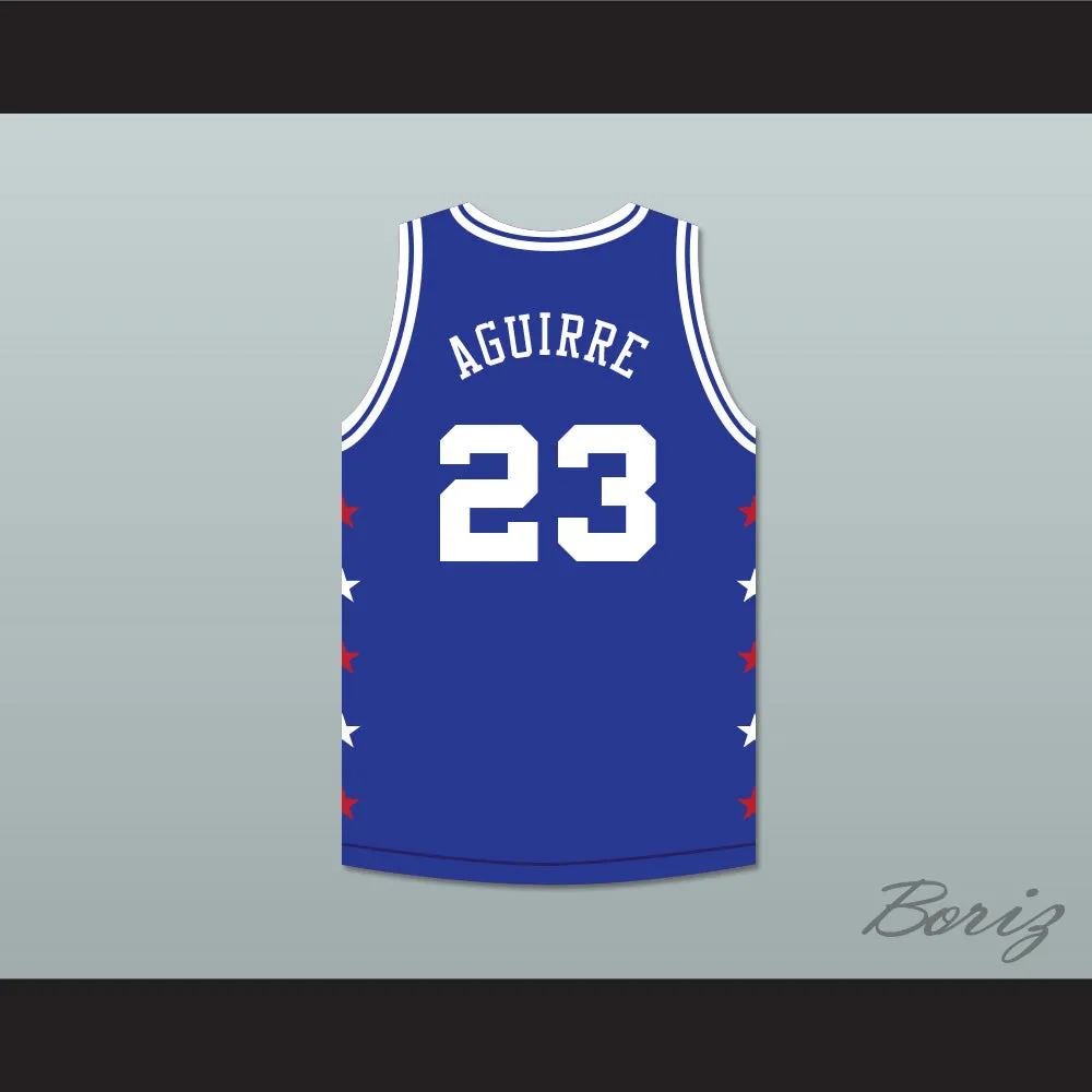 Mark Aquirre 23 Magic Johnson All Star Game Blue Basketball Jersey 1989 Midsummer Night's Magic Charity Event