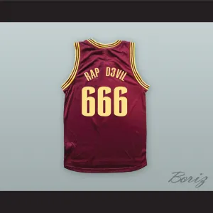 MGK 666 RAP D3VIL Maroon Basketball Jersey