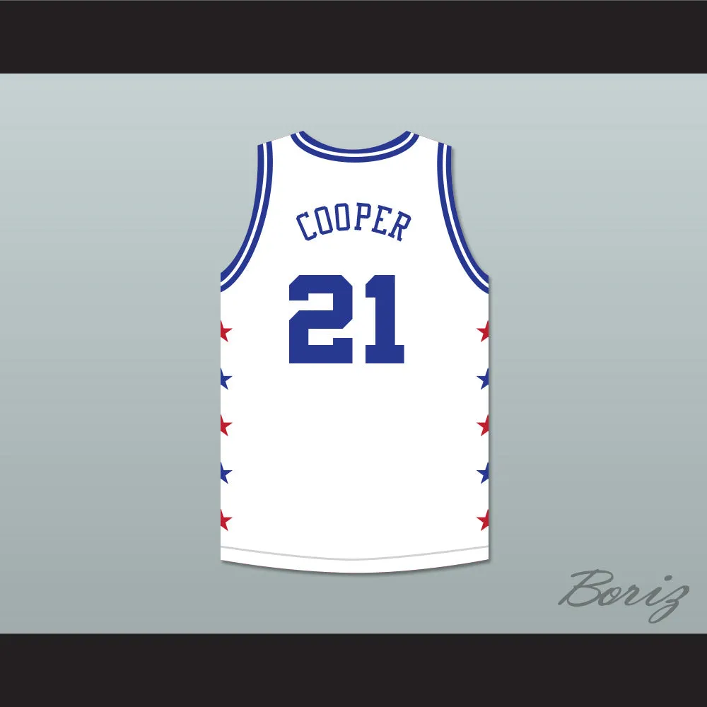 Michael Cooper 21 Magic Johnson All Star Game White Basketball Jersey 1986 Midsummer Night's Magic Charity Event