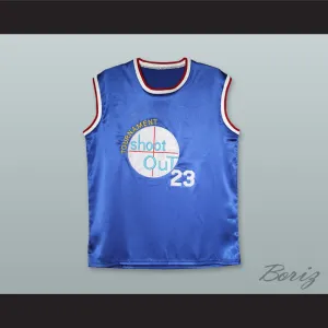 Michael Jordan 23 Tournament Shoot Out Blue Silk Basketball Jersey