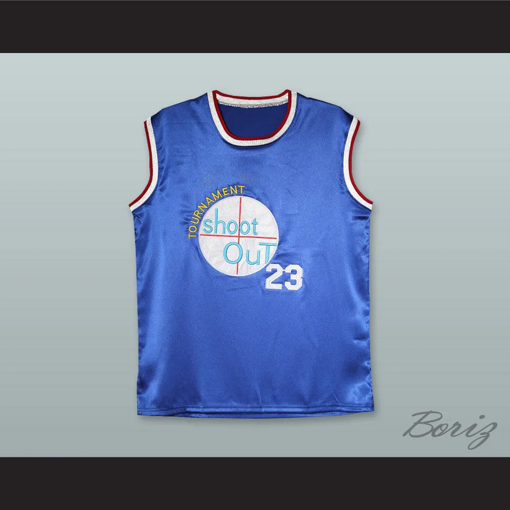 Michael Jordan 23 Tournament Shoot Out Blue Silk Basketball Jersey