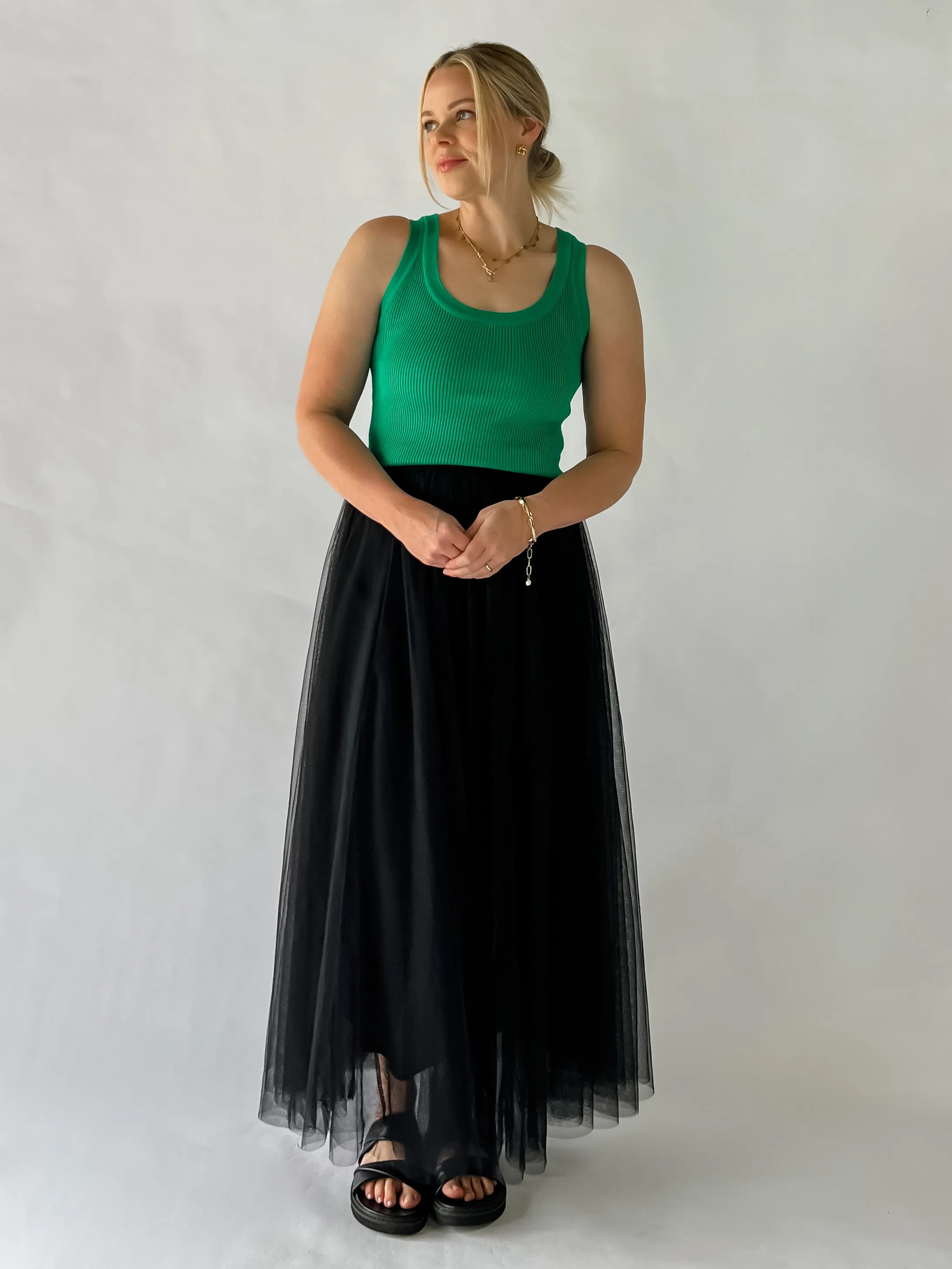 NASTASSIA TULLE SKIRT - BLACK