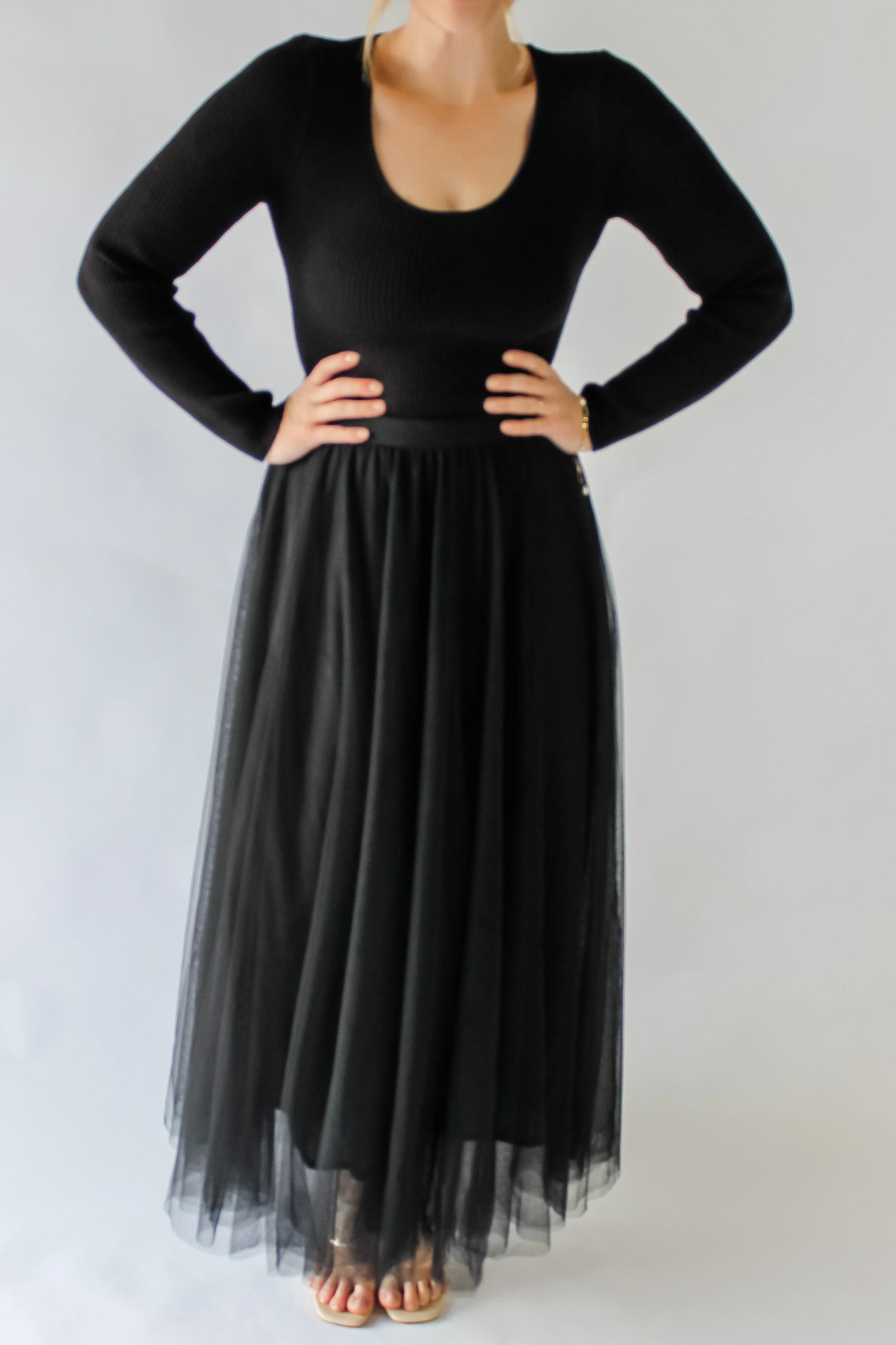 NASTASSIA TULLE SKIRT - BLACK