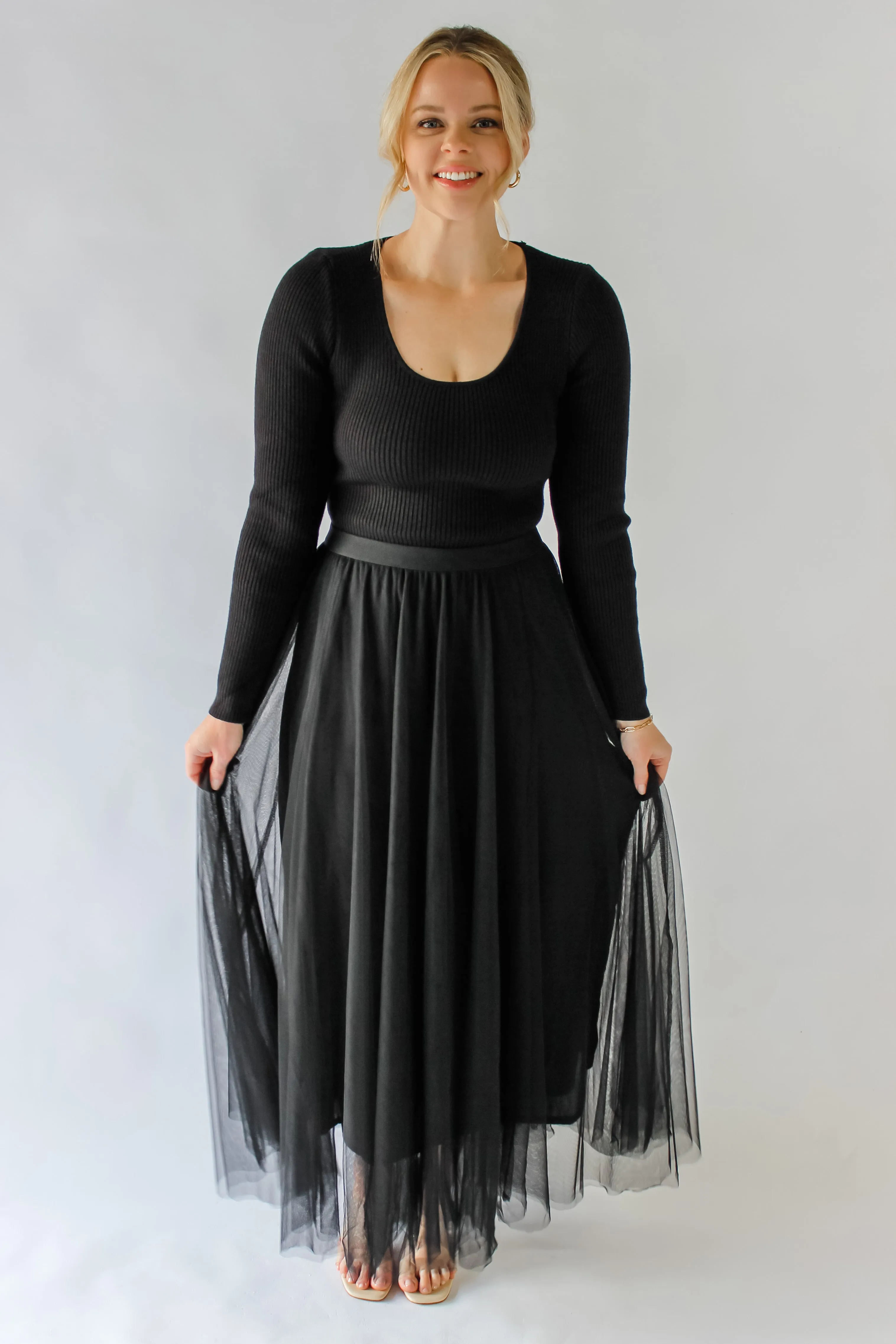NASTASSIA TULLE SKIRT - BLACK