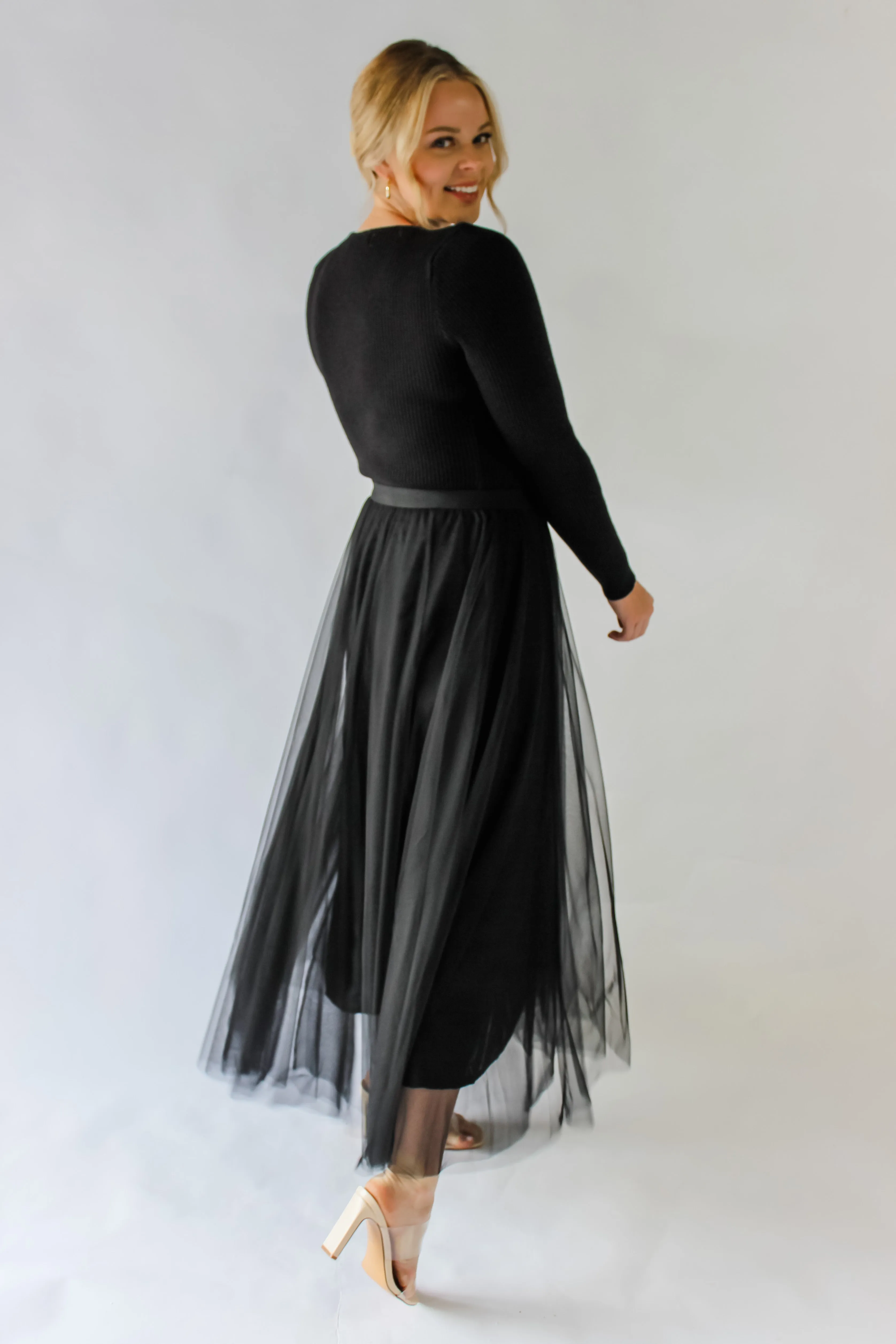 NASTASSIA TULLE SKIRT - BLACK