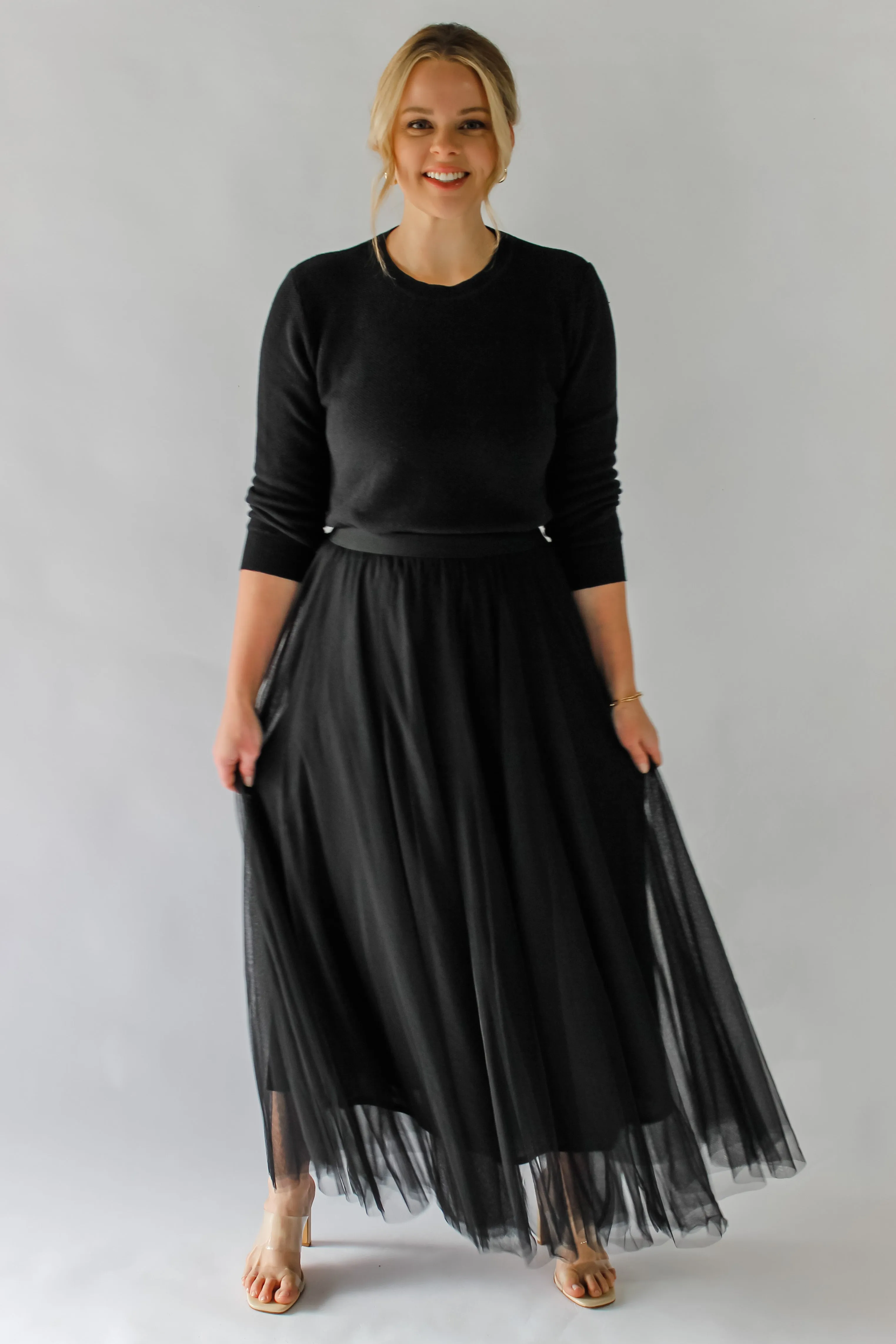 NASTASSIA TULLE SKIRT - BLACK