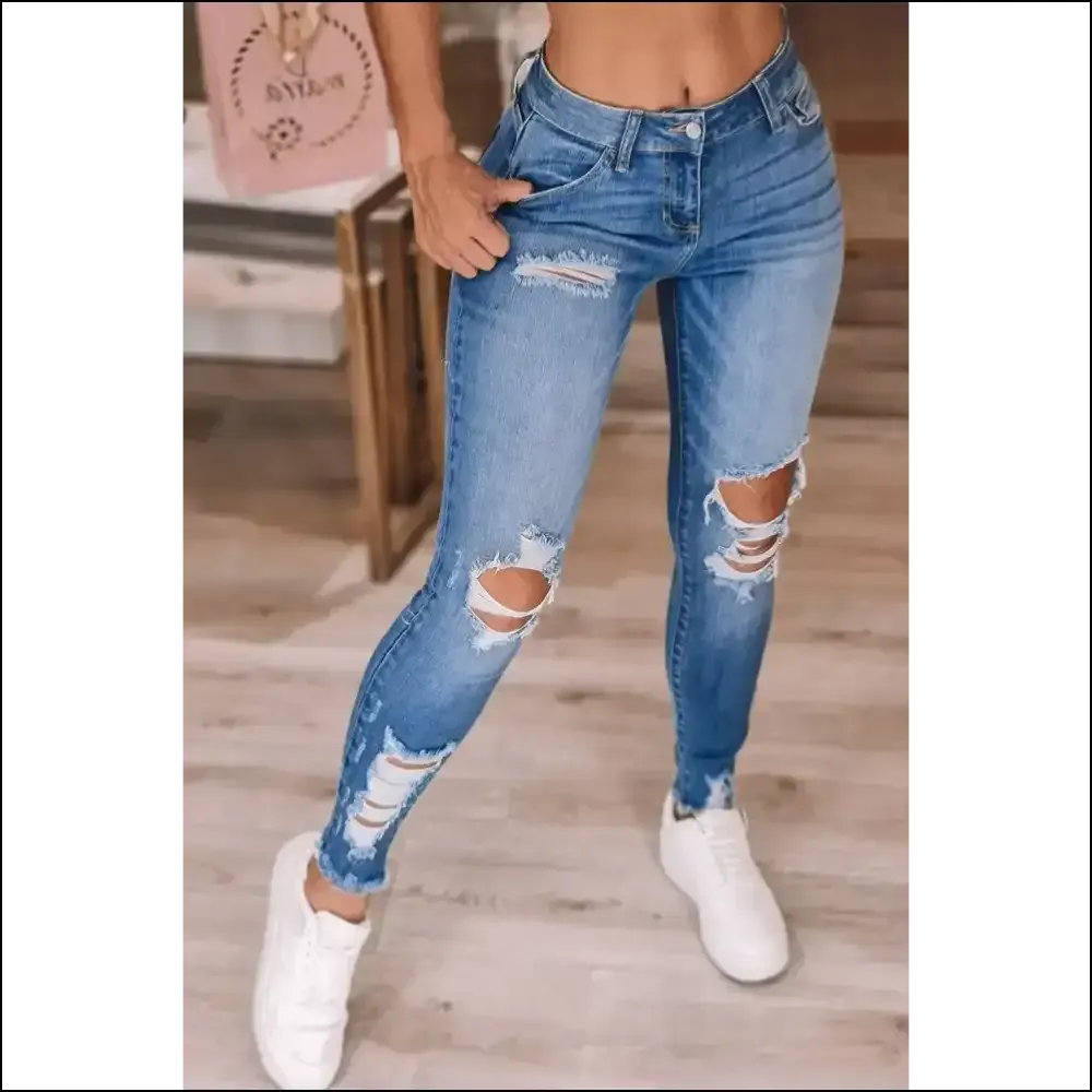 Needful Things: Light Blue High Waist Distressed Jeans - Sass  💙