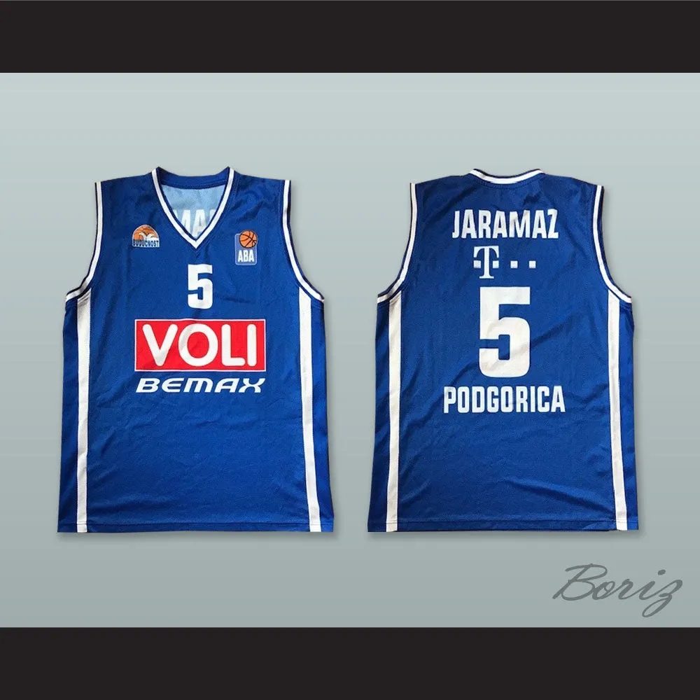 Nemanja Jaramaz 5 KK Buducnost Podgorica Montenegro Blue Basketball Jersey