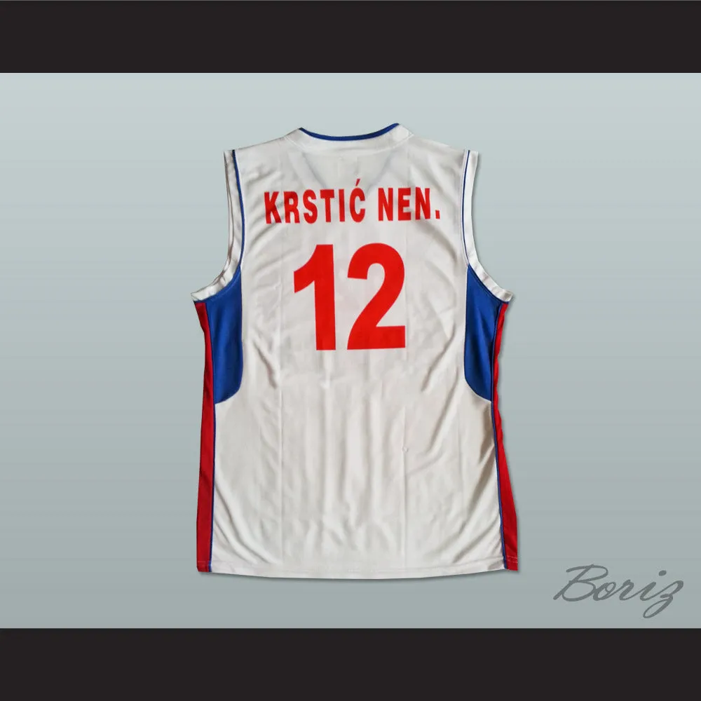 Nenad Krstic 12 Serbia White Basketball Jersey