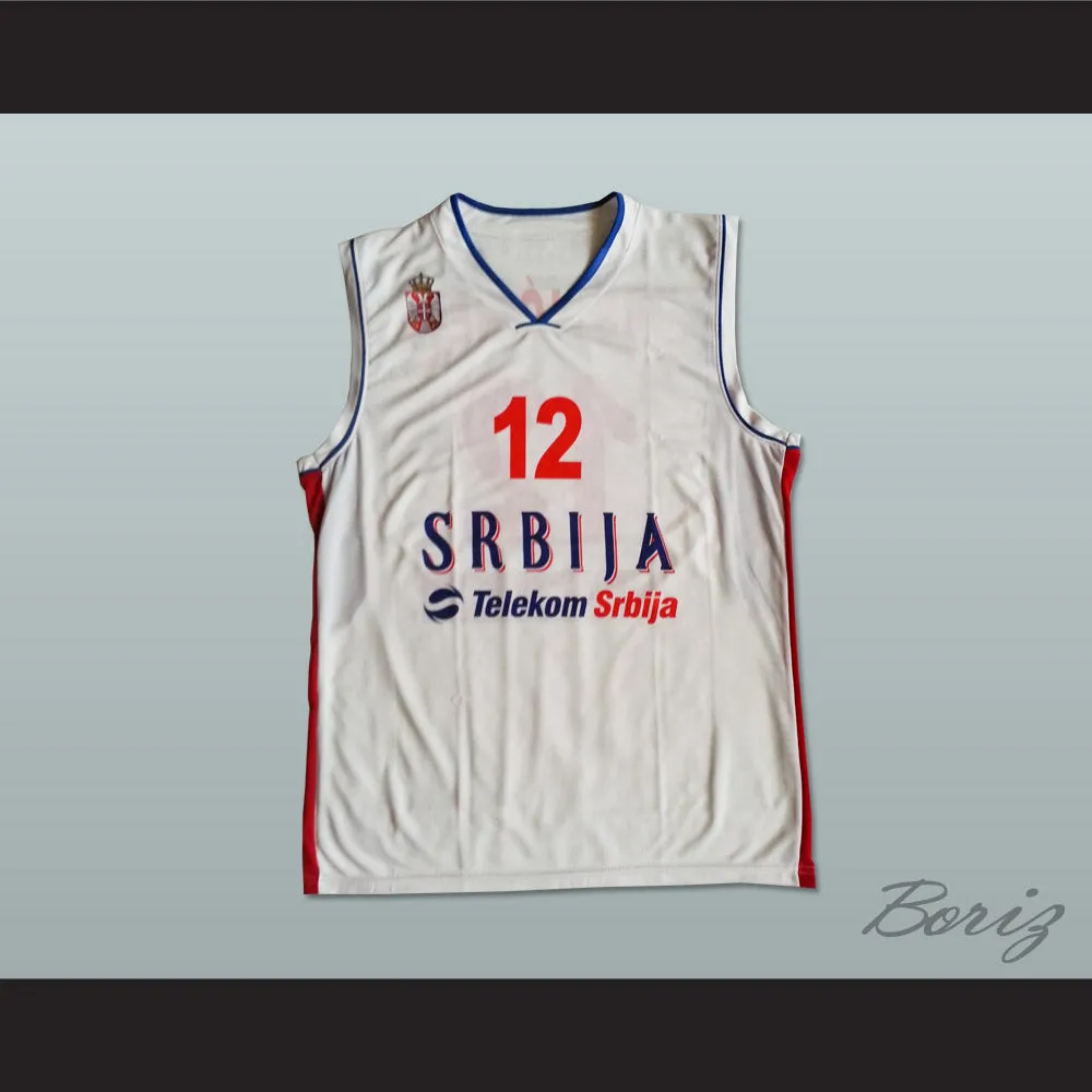 Nenad Krstic 12 Serbia White Basketball Jersey