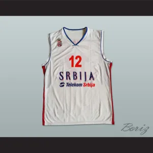 Nenad Krstic 12 Serbia White Basketball Jersey