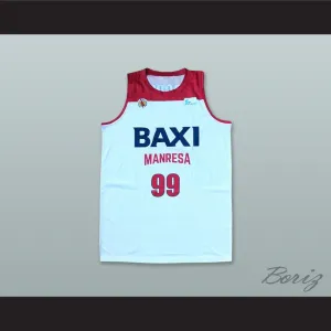 Nikola Dragovic 99 Basquet Manresa Spain White Basketball Jersey