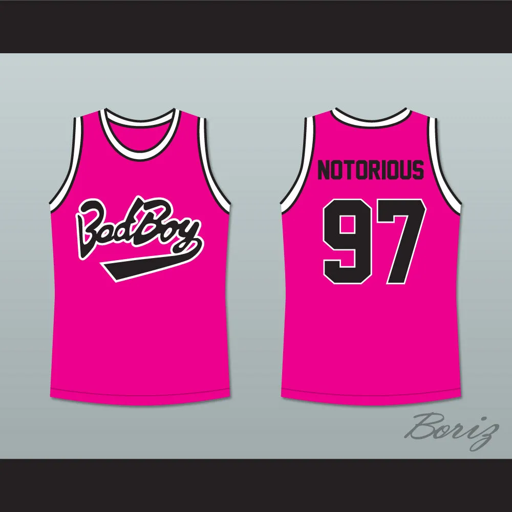Notorious B.I.G. 97 Bad Boy Pink Basketball Jersey