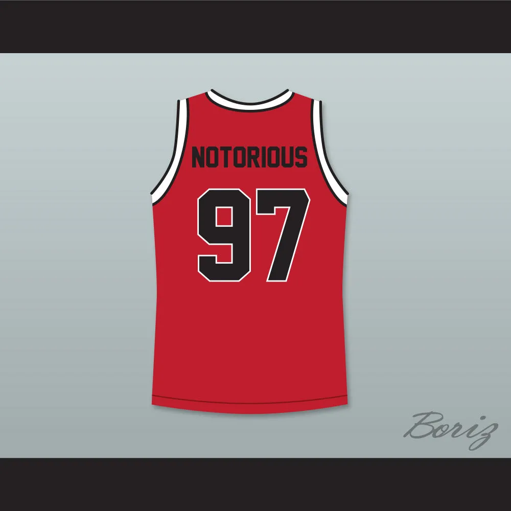 Notorious B.I.G. 97 Bad Boy Red Basketball Jersey with Patch